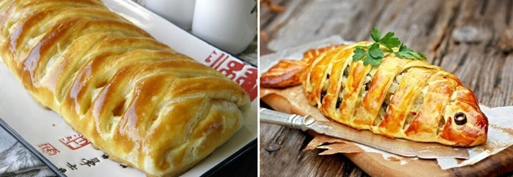 Слоёный пирог с рыбой и картофелем